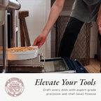 Made In Cookware - Oval Baking Dish - Navy Rim - Hand Crafted Porcelain - Professional Bakeware - Made in France