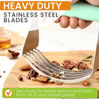 Spring Chef XL Dough Blender For Baking, Heavy Duty Manual Dough Mixer, Stainless Steel Pastry Cutter with Sharp Blades, Pastry Blender for Easy Mixing, Dishwasher Safe - Mint