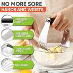 Spring Chef Dough Blender, Top Professional Pastry Cutter with Heavy Duty Stainless Steel Blades, Large Size, Black