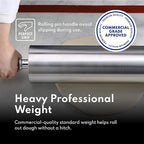 New Star Foodservice Extra Heavy Duty Restaurant Aluminum Rolling Pin, 18", Silver