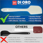 di Oro Living Silicone Spatula Set - Rubber Kitchen Spatulas for Baking, Cooking, & Mixing - 600°F Heat-Resistant & BPA Free Silicone Scraper Spatulas for Nonstick Cookware - Dishwasher Safe (Pastel)