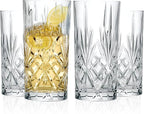Barski Highball Glass - Drinking Glasses - Set of 4 - Hiball Tumblers - Glass Crystal Tumbler - for Water, Juice, Beer, Mixed Cocktails, Mojito Glass, Tom Collins Bar Glassware, 12 oz, Made in Europe