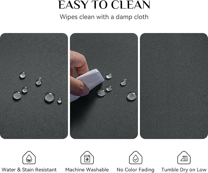 Softalker Rectangle Tablecloth Waterproof & Stain Resistant Table Cloth Wrinkle Free Fabric Washable 210GSM Polyester Table Cover for Dining/Party/Buffet/Wedding (90x156 inch, Grey)