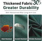 Laolitou Table Cloth Rectangle Linen Waterproof Textured Green Tablecloth, Washable Wrinkle Free Spill Proof Fabric Tablecloths for Dining Table Farmhouse Kitchen Holiday, 60x104 Inch