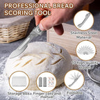 Bread Lame Dough Scoring Tool – Multi-Purpose Scoring Knife, Folding Bread Scorer Tool for Sourdough & Bread Baking with 10 Bread Razor Blades （Grey）