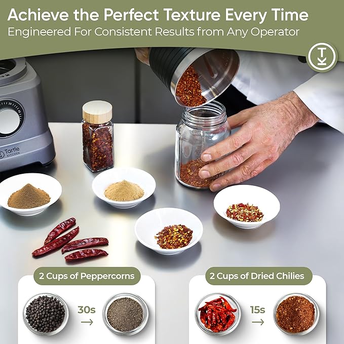 Commercial Electric Spice Grinder 750W - Heavy Duty Stainless Steel Herb Grain Coffee Grinder with Timer Pulse Mode - 2 Cups for Masalas Seeds Nuts Kitchen Use