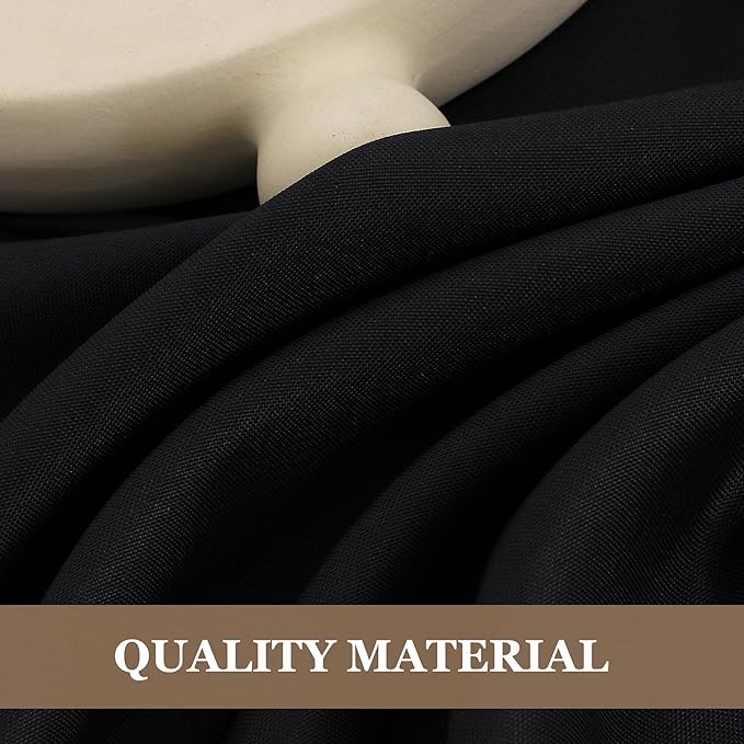 Fitable Black Tablecloths for Rectangle Tables, 6 Pack - 70 x 120 Inches - Reusable and Washable Table Clothes for 6-8 Ft Tables, Polyester Fabric Table Covers for Wedding, Party, Banquet