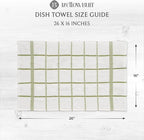 100% Cotton Terry Dish Towels, 4 Pack Checks, 16 x26 Inches, Super Soft and Absorbent Kitchen Towels, Perfect for Kitchen Cleaning and Dish Washing | Green