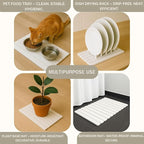 Stone Drying Mat for Kitchen Counter – Large Foldable Diatomaceous Earth Mat 24”x16” – Absorbent Quick Dry Mat for Bathroom, Countertop – Collapsible Stone Bath Mat for Dishes, Cups, Bottles