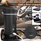 Portable Espresso Maker – Self-Heating USB-C Rechargeable Travel Coffee Maker for Car, Camping, Office, Hiking, portable coffee maker With Ground Coffee & NS Capsule (Black)