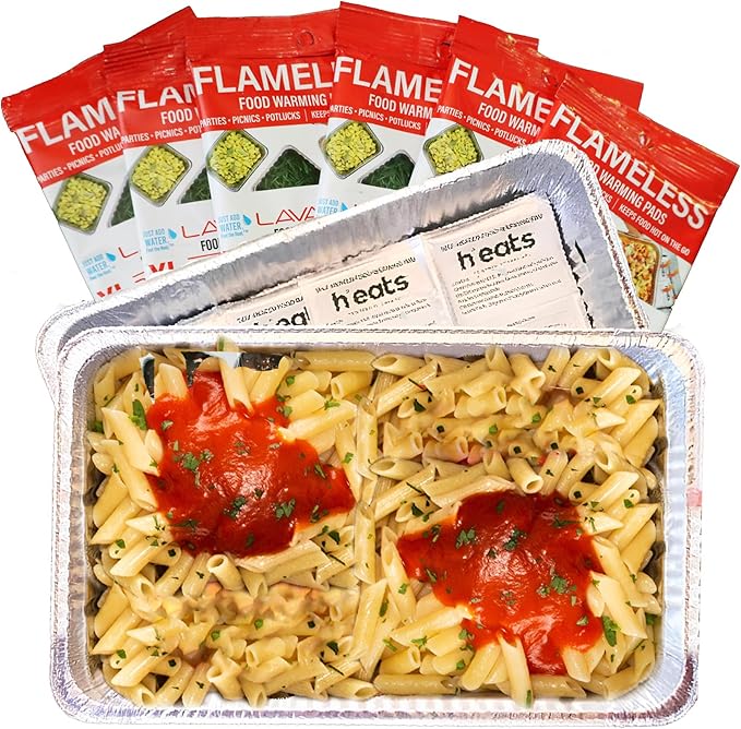 Flameless Food Warming Pads (6 Pack) - Food Warmers for Parties Buffet Disposable - Party Buffet Servers and Warmers for Full Size Pans - Heating Pads for Chafing Dish- Must-Have Catering Supplies