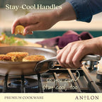 Anolon Ascend Hard Anodized Nonstick Frying Pan/Skillet - Good for All Stovetops (Gas, Glass Top, Electric & Induction), Dishwasher & Oven Safe with Stainless Steel Handle,10 Inch - Bronze