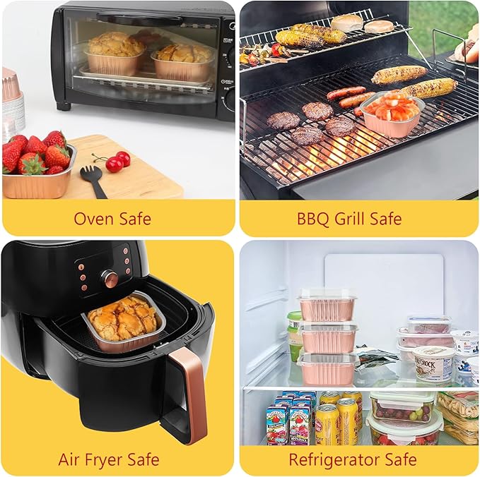 LNYZQUS 120pack/10oz Mini Cake Tins with Lids, 4”x4” Mini Foil Pans Disposable Brownie Baking Cups, Small Aluminum Bread Muffin Pan Jumbo Cupcake Containers Holders-Champagne