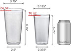 Amazing Abby - Cafely - 16-Ounce and 24-Ounce Plastic Tumblers (Set of 12), Plastic Drinking Glasses, Restaurant-Style Cups, Stackable, BPA-Free, Shatter-Proof, Dishwasher-Safe, Clear