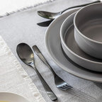 over&back 20pc Curved Flatware Cutlery Set - Comes with 4 Dinner Forks, 4 Salad Forks, 4 Dinner Knives, 4 Dinner Spoons, and 4 Teaspoons - 18/8 Stainless Steel - Dishwasher-Safe - Matte Black