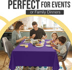 Exquisite 66% Thicker Premium Plastic Table Cloth Rectangle Table Cover 0.5 Mil 6 Pack Purple Table Cloth 54 Inch x 108 Inch Disposable Tablecloth Won't Tear Easily Like Cheap Thin Brands