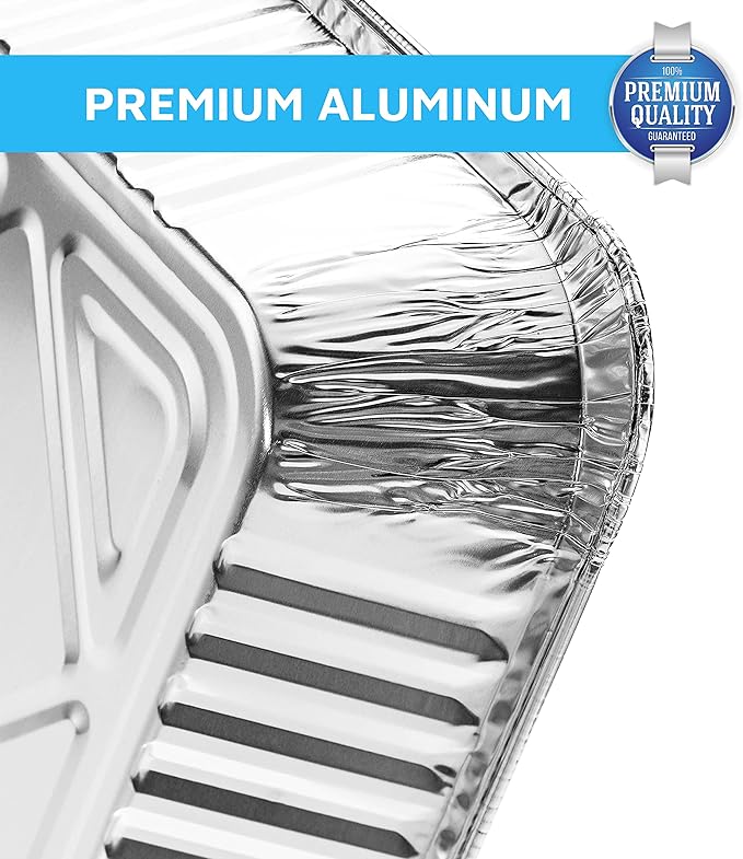 MontoPack Aluminum Foil Pans Half Size Roasting Chafing Pan | Bulk 10 Pack of 9x13 Tins for Cooking, Baking & Catering | Heavy Duty Disposable Cookware Steam Table Trays for Buffet & Food Prepping