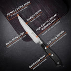 Spartali & Company Premium 4.5-Inch Steak Knife Set of 4 – Serrated Stainless Steel Blades with Ergonomic Handles – Razor-Sharp Cutlery for Effortless Meat Slicing – Dishwasher Safe, Rust-Resistant.