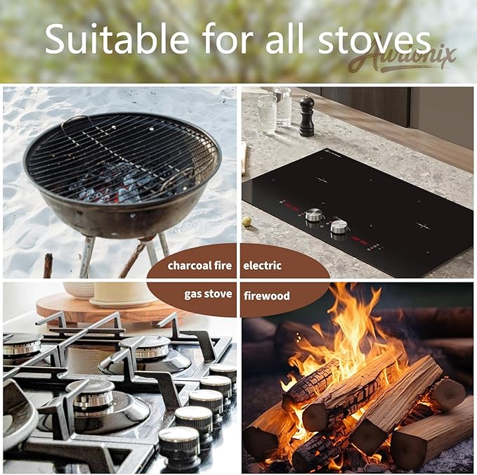 Cast Iron Sauce Pan with Steamer Basket & Lid three-ply, Cast Iron Steamer for Cooking Set, Butter Melting Pot, Garlic Roasters, Food pretreatment for Stovetop, Grilling & Camping