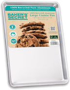 Baker's Secret 17" Pure Aluminum Cookie Sheet, 100% Recycled, Baking Sheet Cookie Sheets for Baking, 0.8mm Extra Thick Baking Pan, Commercial Grade, The Natural Aluminum Collection