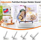 Wood Cookbook Stand Cookbook Holder: Kitchen Adjustable Cookbook Holder Recipe Stand for Counter White
