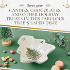 Spode Christmas Tree Serving Dish, 9-inch Tree-Shaped Bowl, Fine Earthenware, Dishwasher Safe, Decorative Christmas Serveware, Festive Tableware, Holiday Entertaining, Christmas Home Décor