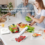 Vacuum Sealer, Vacuum Sealer for Food Compact Handheld Vac Seal Machine, Seal Meal Saver Portable Food Sealer (Vacuum Sealer Machine + 3 Food Storage Containers + 20 Reusable Bags)