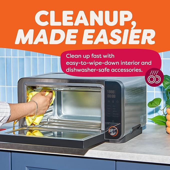 Instant Pot 6-Slice InstantHeat 10-in-1 Air Fryer Toaster Oven, Air Fry, Roast, Bake, Sear Crisp, Toast, Bagel, Broil, Dehydrate, Reheat, and Make Pizza