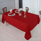 D'Moksha Homes Red Linen Tablecloth 60 x 120 Inch - 100% Pure Linen Hemstitch Tablecloth for Rectangle Tables - Classic Hemstitch, Machine Washable Table Cloth for Summer, Fall and Halloween