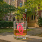 Greenline Goods – University of Oklahoma Sooners College Whiskey Glasses (Set of 2), 10 oz – Full-Color Logo + Campus Map