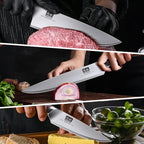 SHAN ZU Japanese Knife Set 3 PCs, High Carbon 10Cr15Mov Stainless Steel Chef Knife Set, Ultra-Sharp Professional Kitchen Knives Set with Ergonomic Pakkawood Handle and Elegant Gift Box