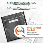 11" x 12" Recloseable Zip Storage Vacuum Seal Bag (Black and Clear) (100 Count) 5.5 Mil Durable - BPA Free Food Grade Reusable Resealable Zipper Reclosable Zip Poly Coins, Snacks, herbs