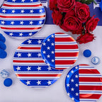 FLOWERCAT 60PCS 4th of July Plates & Red White Blue Plates for Independence Day, Memorial Day - American Flag Plastic Plates Include 30PCS 10.25inch Dinner Plates and 30PCS 7.5inch Dessert Plates