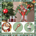 Meanplan 60pcs Christmas Swizzle Sticks Christmas Cocktail Stirrers Plastic Stir Sticks Xmas Santa Claus Snowman Decorations for Birthday Party Coffee Shop Supplies Favors Gifts (Santa Claus)