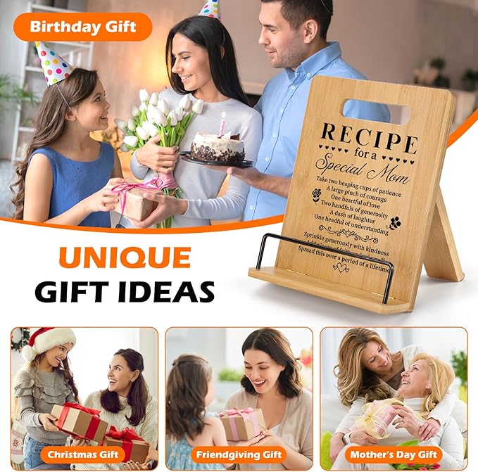 Gifts for Mom Mothers Day Cookbook Stand, Mom Birthday Gifts from Daughter Son, Best Mom Gifts Ideas, Mothers Day Gifts for Mom Best Mom Ever Gifts Mom Gifts for Birthday Christmas