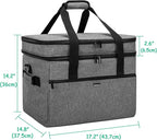 Yarwo Large Slow Cooker Travel Bag Compatible with Crock-Pot/Hamilton Beach 8-10 Quart, Double Layers Slow Cooker Carrier Case for Kitchen Appliance and Accessories, Upgraded Version, Gray (Bag Only)
