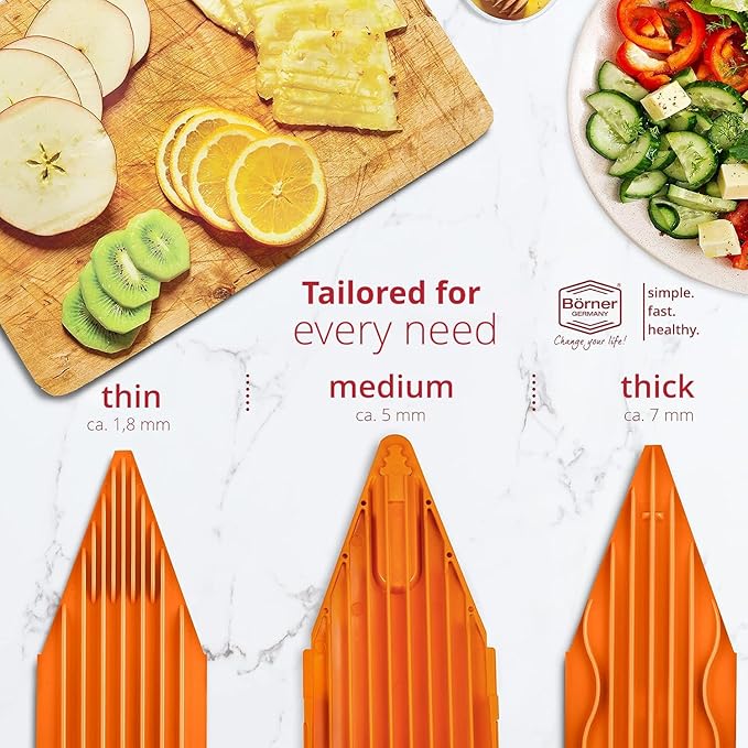 Swissmar Borner V-1001 V-Slicer Plus Mandoline 5 Piece Set (Orange)
