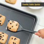 Silicone Spatula Set, 600°F Heat Resistant Silicone Spatula Turner Flipper for Cooking, Non Stick and Non Scratch Kitchen Utensils for Eggs, Burgers, Crepes, 2-Pack Solid Spatulas Set, Black