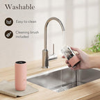 Ultrean Electric Pepper Grinder, Rechargeable Salt and Pepper Grinder with 6 Adjustable Coarseness, LED Light, One-Hand Automatic Operation, Pink