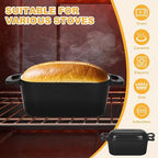 Oval Enameled Dutch Oven for Bread Baking - 3.6QT Cast Iron Sourdough Bread Pan with Lid