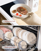 famiware Milkyway 33 oz Bowl Set, Pasta Bowls Set of 4, Salad Bowls Perfect for Your Friend for Housewarming, Thanksgiving, Christmas, White