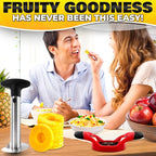 Pineapple Corer and Slicer Tool – Stainless Steel Pineapple Peeler Tool with Reinforced Thick Blade for Effortless Slicing – Core Remover and Cutter for Diced Fresh Rings, Black Handle, Easy to Clean