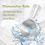 1PCS 1/3Cup (80ml, 2.6oz) Single Measuring Cup, Etched Inner Scale Stainless Steel Measure Scoop, Metric and US Measurement, Dishwasher Safe