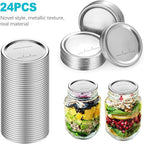 ZukoCert 24 Pcs 70mm Regular Mouth Canning Jar Lids, Leak-Proof Airtight Split-Type Metal Lids for Ball & Kerr Jars, Home Canning & Preservation