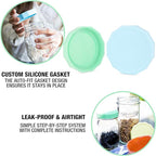 Masontops Tough Tops - Ball Wide Mouth Mason Jar Lids Plastic Leakproof - Multi Colored Plastic Mason Jar Lids - Reusable Canning Lids fit Ball Jars