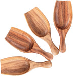 Acacia Coffee Scoop, 4pcs Large Wood Scoops for Coffee Beans, Big Wooden Scoops Shovel for Big Jars Canisters Ground Coffee, Sugar, Salt
