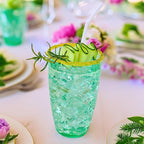 Kate Aspen Hammered Teal Plastic Drinking Glasses Set of 8, 23 oz, Acrylic Glasses Drinkware, Tumblers & Water Glasses for Patio, Iced Tea, Smoothies, BPA-Free Plastic Cups Reusable