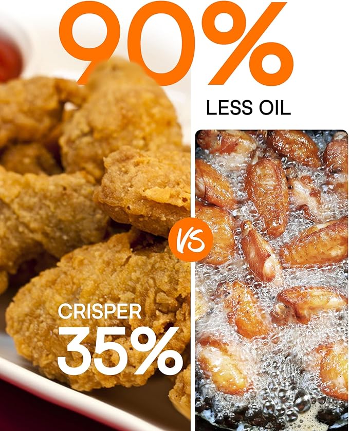 Nuwave Brio 15.5Qt Air Fryer Rotisserie Oven, X-Large Family Size, Powerful 1800W, 4 Rack Positions, 50°-425°F Temp Controls, 100 Presets & 50 Memory, Integrated Smart Thermometer, Linear T Technology