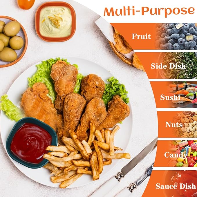 Homienly Soy Sauce Dishes, Wheat Straw Small Bowls Set of 6 - 4.5 OZ Unbreakable Dipping Cups for Dessert, Sauce, Side Dish, Mini Prep