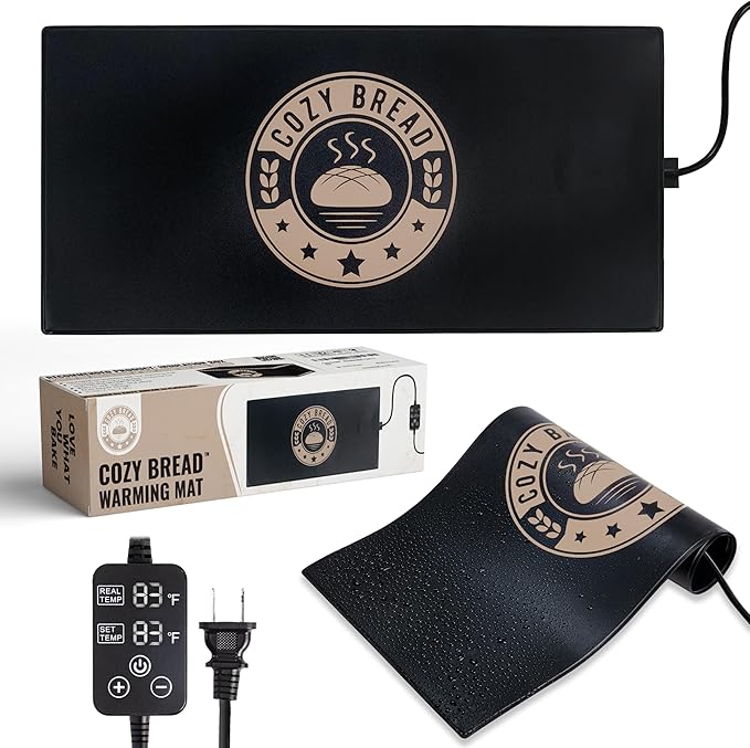 Cozy Bread® Sourdough Bread Proofing Mat for Home Bakers | USA Brand | Thermostat Controlled Bread Proofer (10" x 21") | Dough Riser Heating Mat